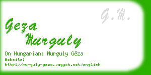 geza murguly business card