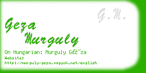 geza murguly business card